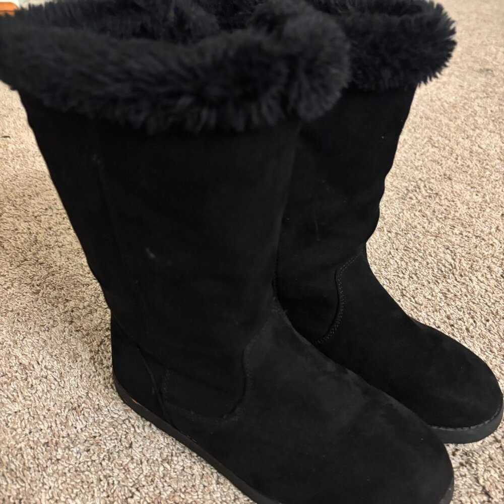 Girls Suede/Faux fur-lined Boots - 3Y